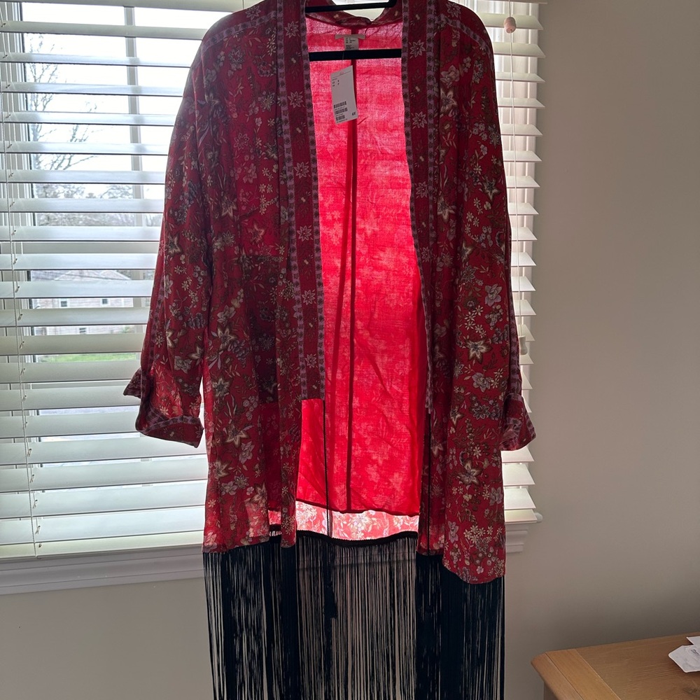 NWT H&M Fringe Kimono